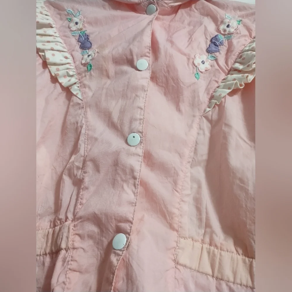 Pink Kids Jacket with Ruffle Details - Picture 3 of 10